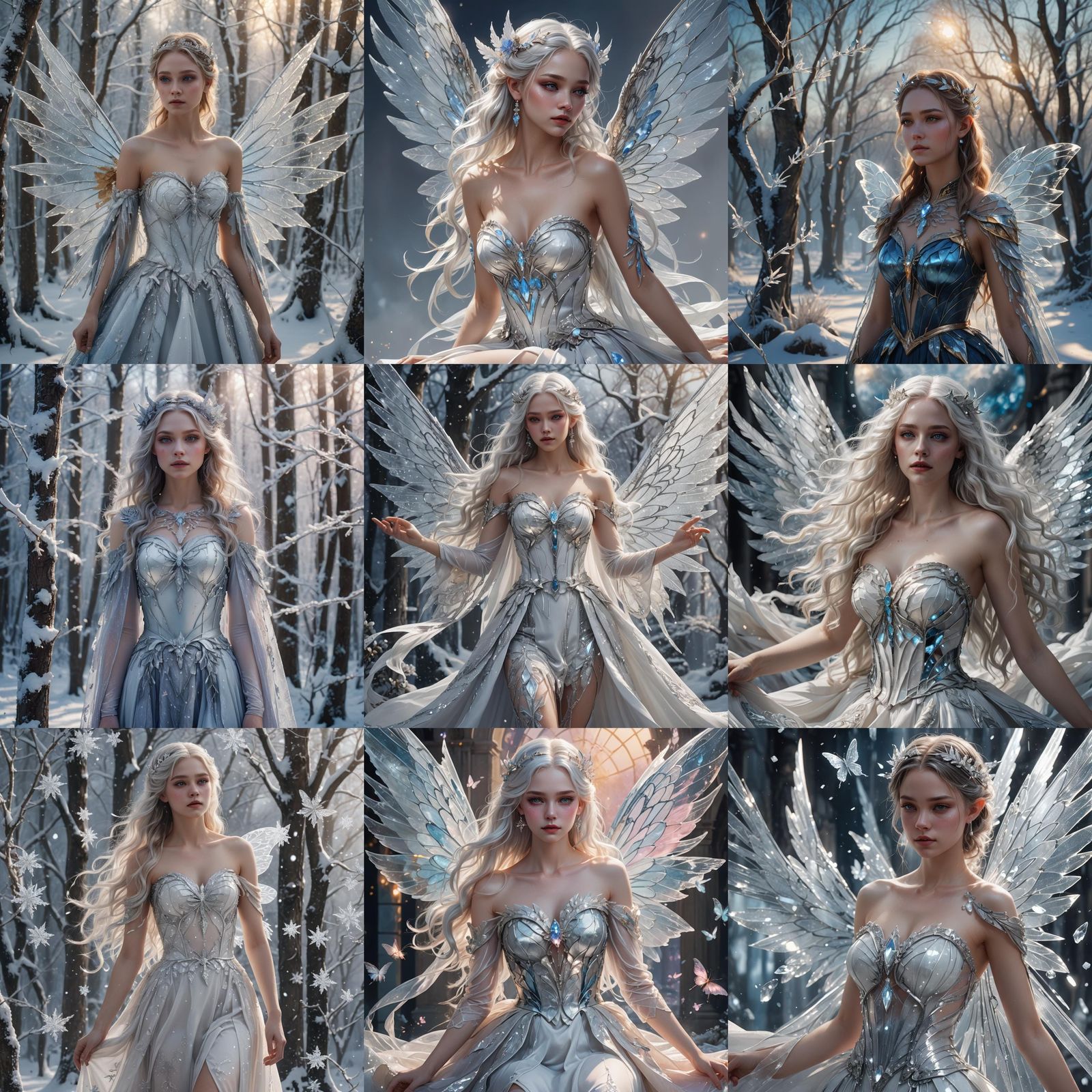 Snow Fairy with Crystal Wings in Fantasy Art