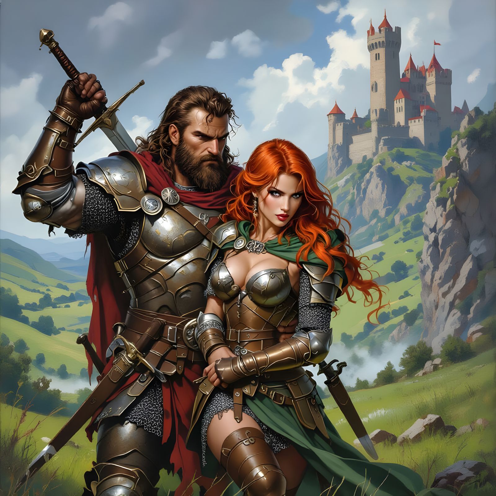 Warrior King Captures Redheaded Queen in Dramatic Scene