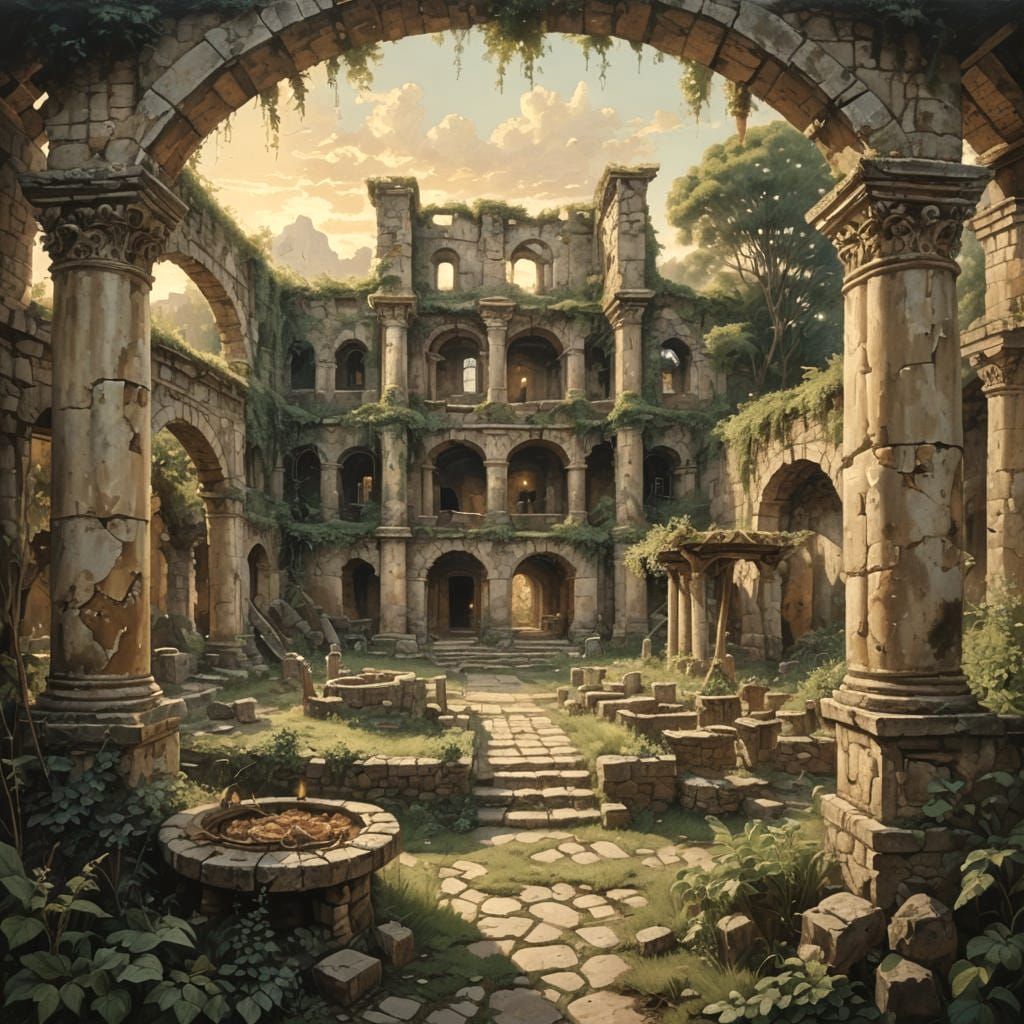 Gaul Rebels Dinner in Roman Villa Ruins