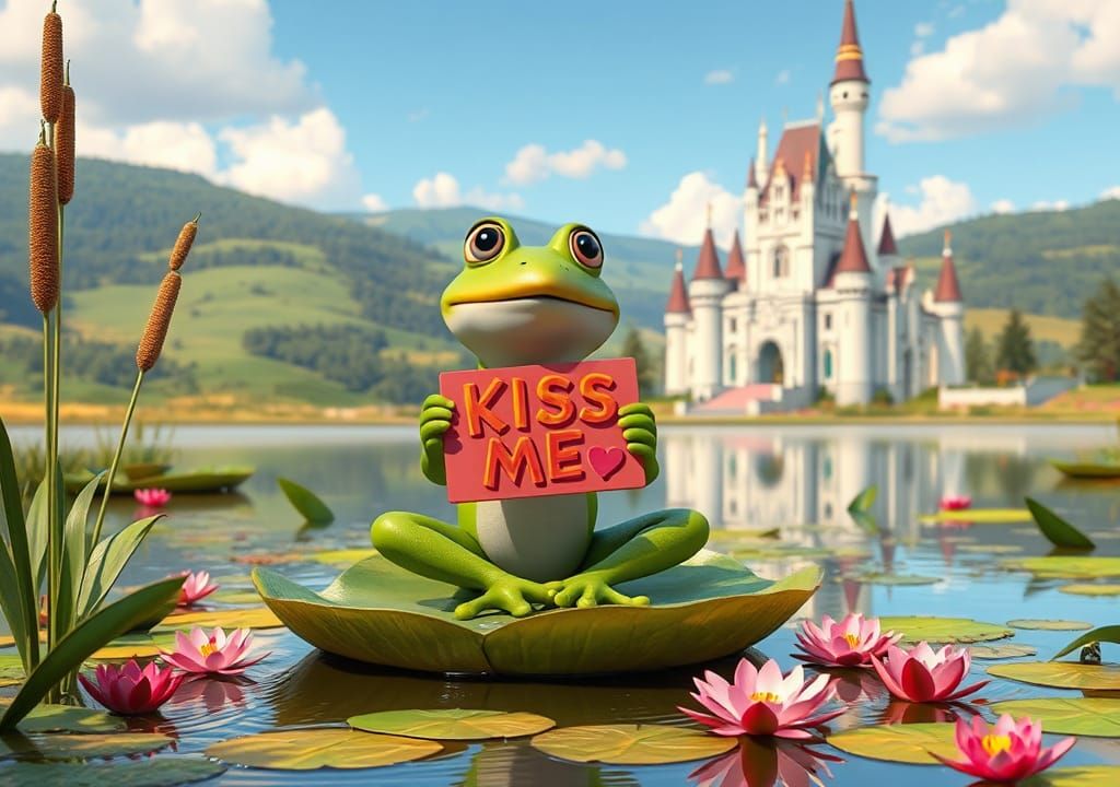 Pixar-Style Frog Prince Awaits a Kiss