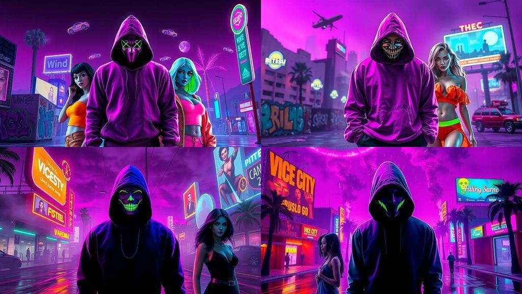 Neon Ghetto God: Futuristic Cyberpunk Banner