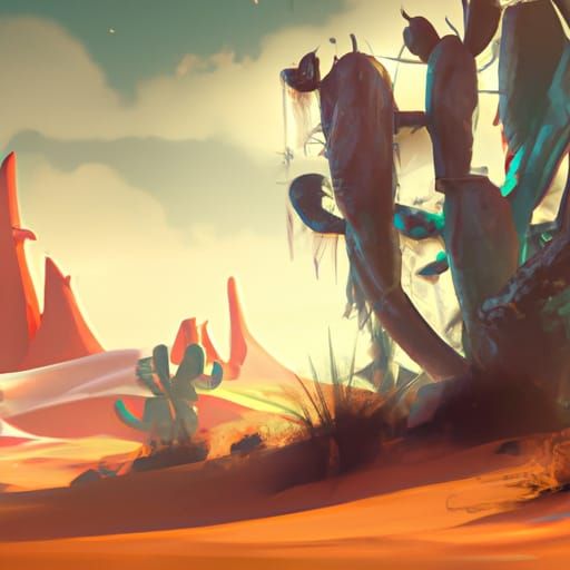 Desert Cactus: Hyperdetailed Digital Art