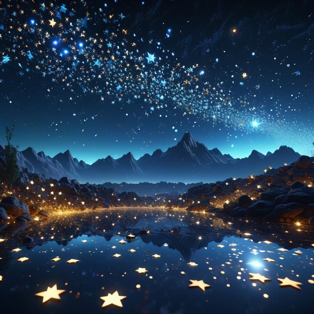 Diamond Starry Night Sky: Fantasy Concept Art