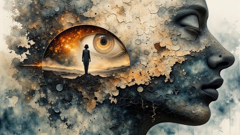 Ethereal Puzzle in Surreal Abstract Style