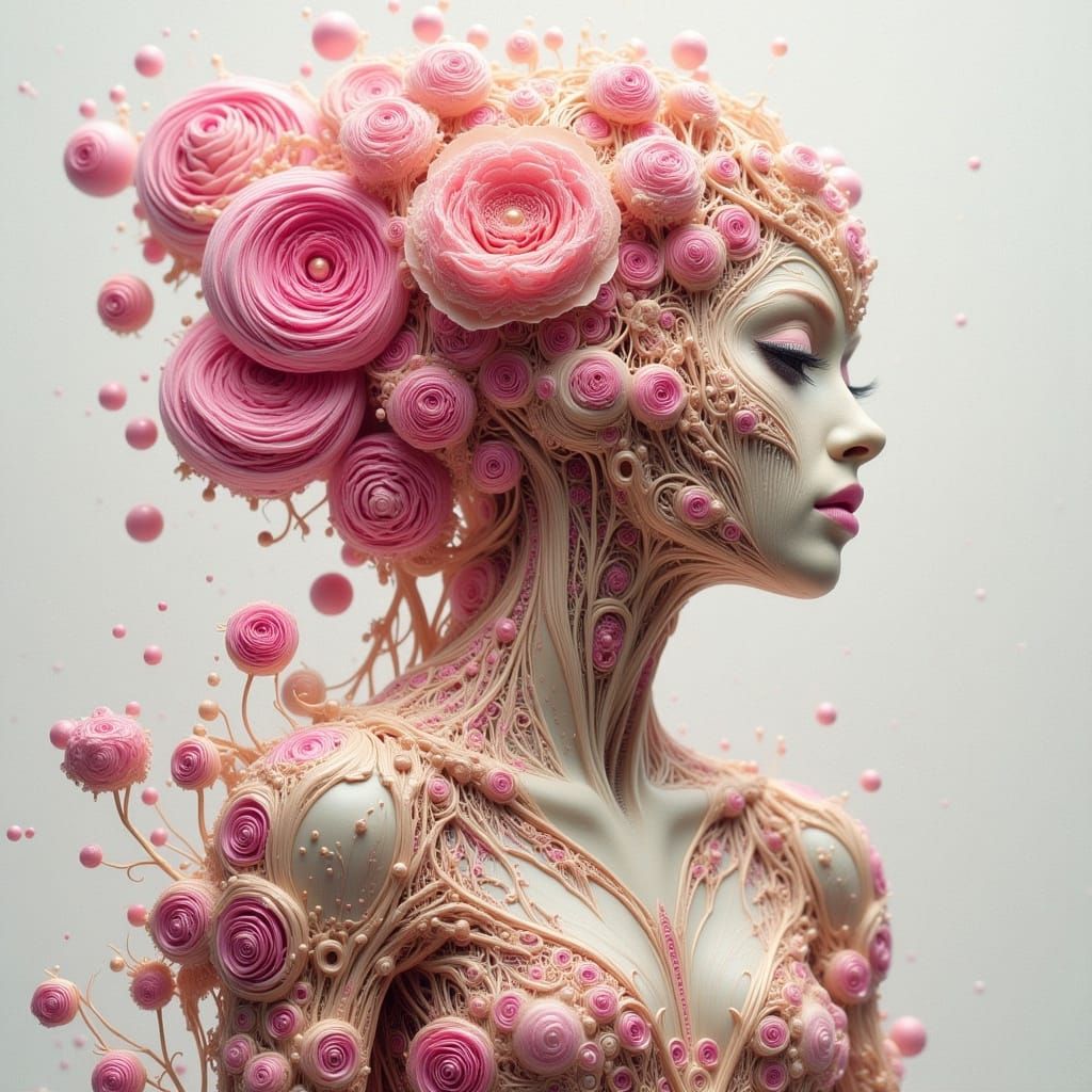 Rose Woman Hybrid in NeoFlux Gothic Style