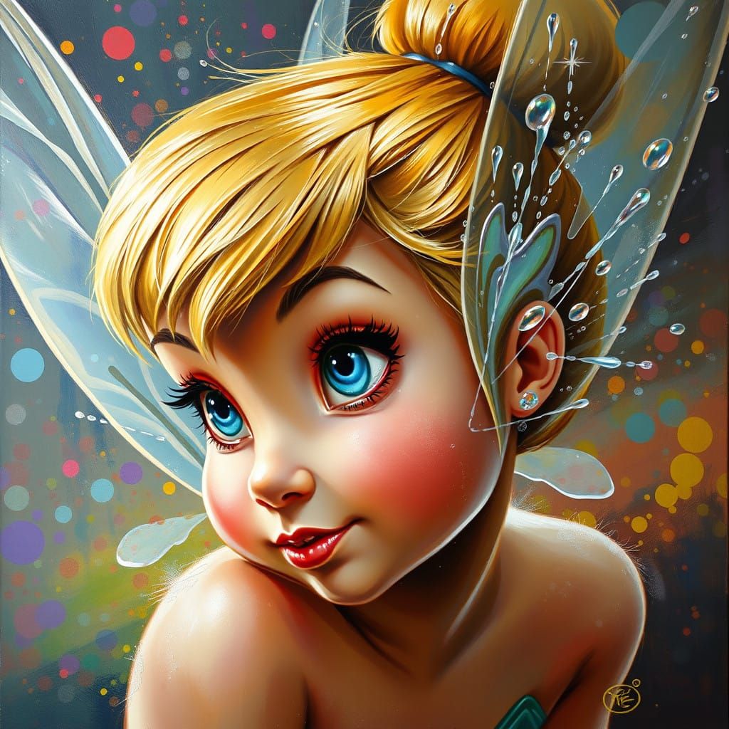 Image of gorgeous Tinkerbell, Oil Painting