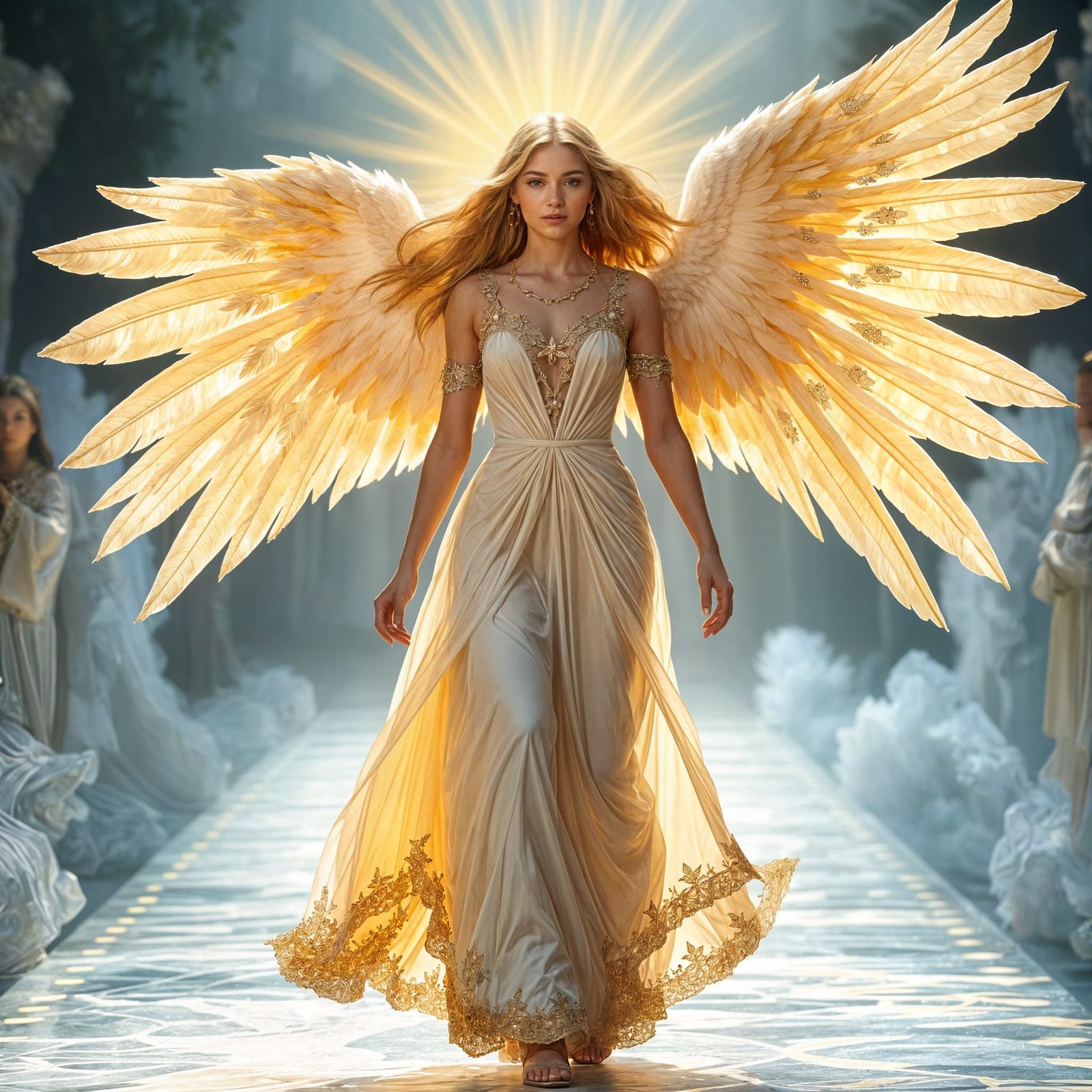 Angel Struts Down Runway in Heavenly Garb