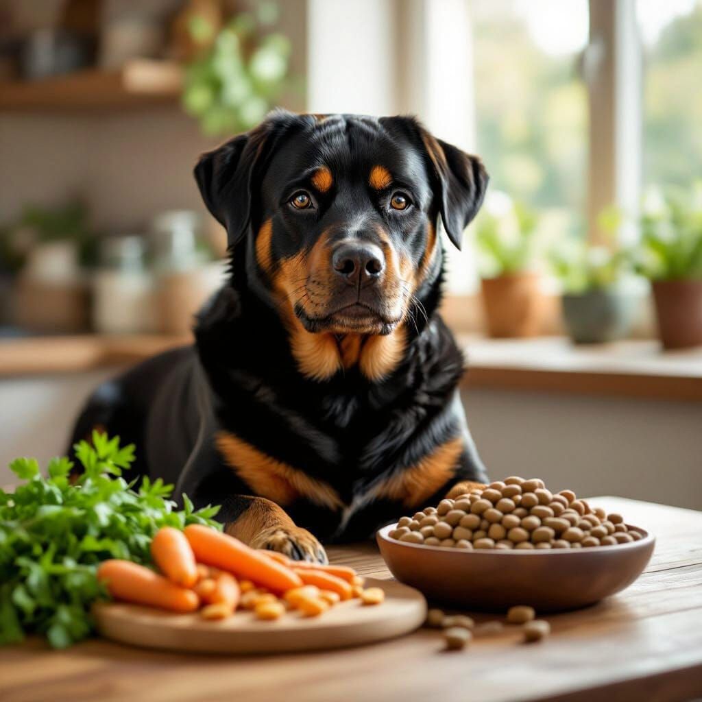 Healthy Rottweiler Dog Food Ingredients Photographed Beautif...