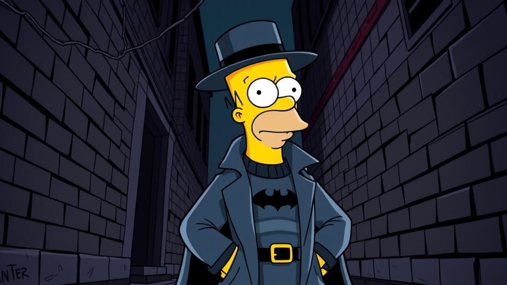 Gritty Noir Homer Simpson in Vintage Comic Style