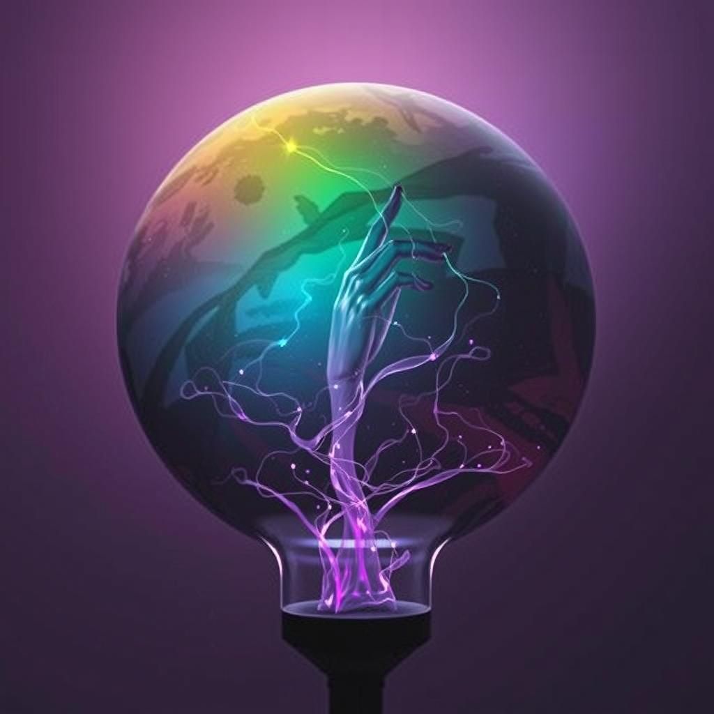 Ethereal Hand Illuminated in Radiant Purple Glow