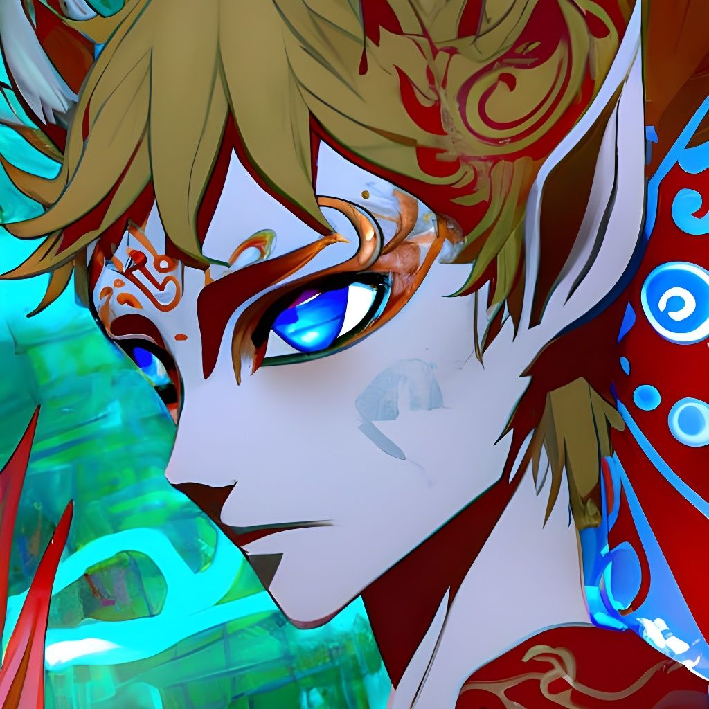 Evil Fairy Man in Ukiyo-e Anime Style