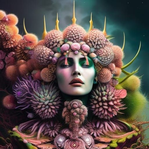 Cactus Woman Portrait in Stopmotion Hyperrealism