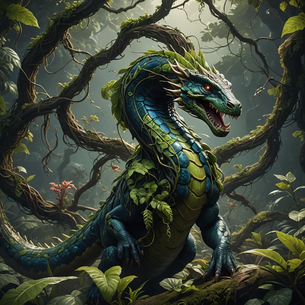 Anaconda Vine Hybrid Creature: Fantasy Concept Art