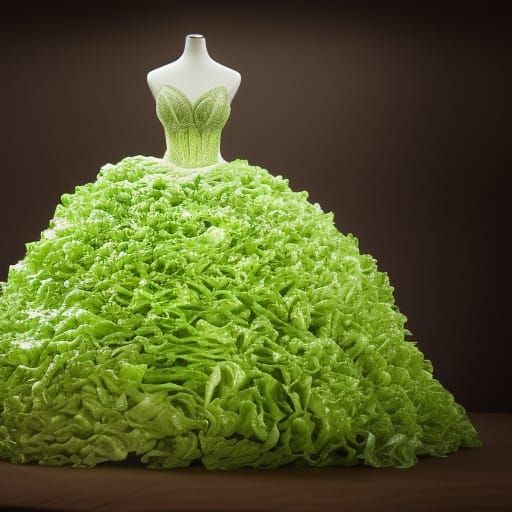 Lettuce Ball Gown: Hyperrealistic Fashion