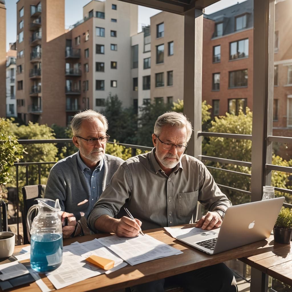 Boomer Analyst Working From Home Office Balcony