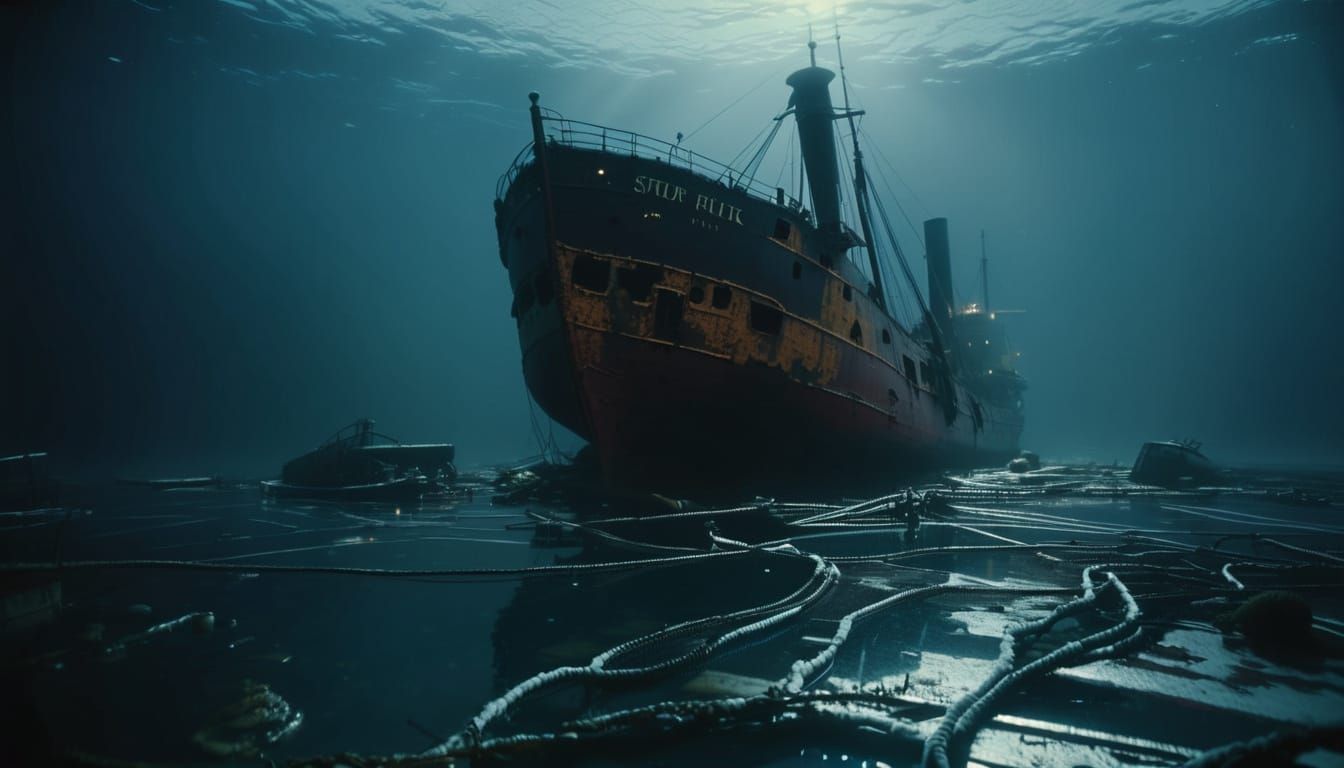 Edmund Fitzgerald Shipwreck on Lake Floor
