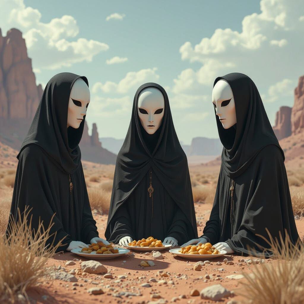 Surreal Anonymous Characters in Matte Painting Style