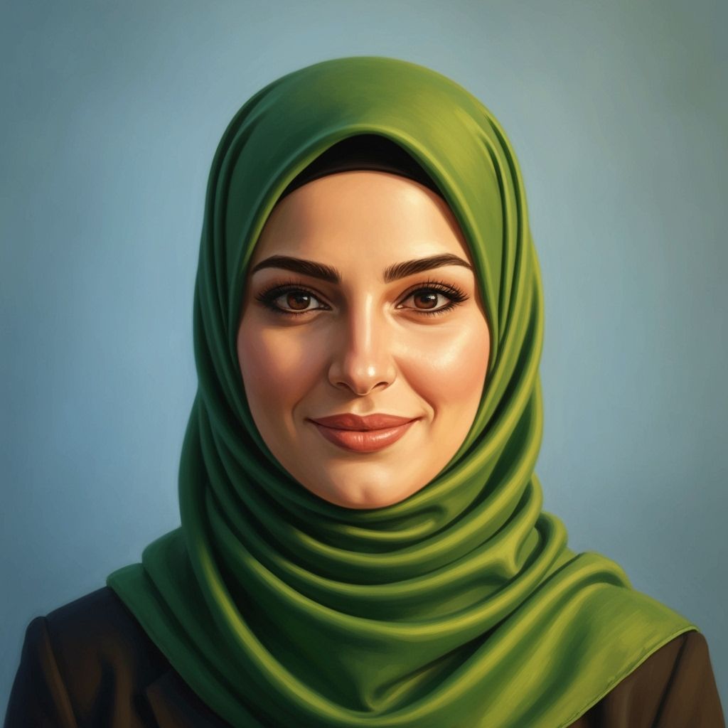 Beautiful Hijabi Businesswoman Portrait in Green