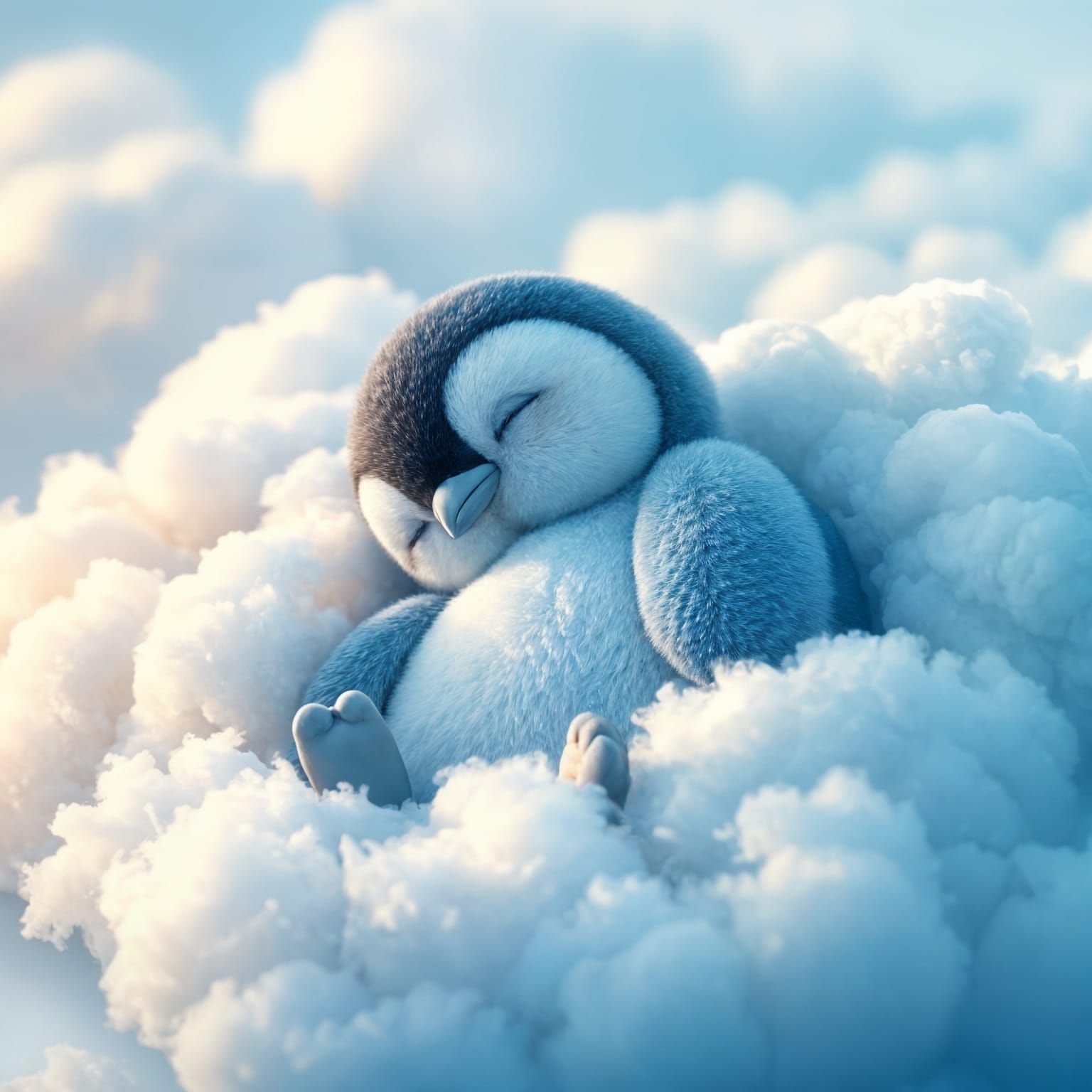 Dreamy Baby Penguin Amidst Pastel Hues