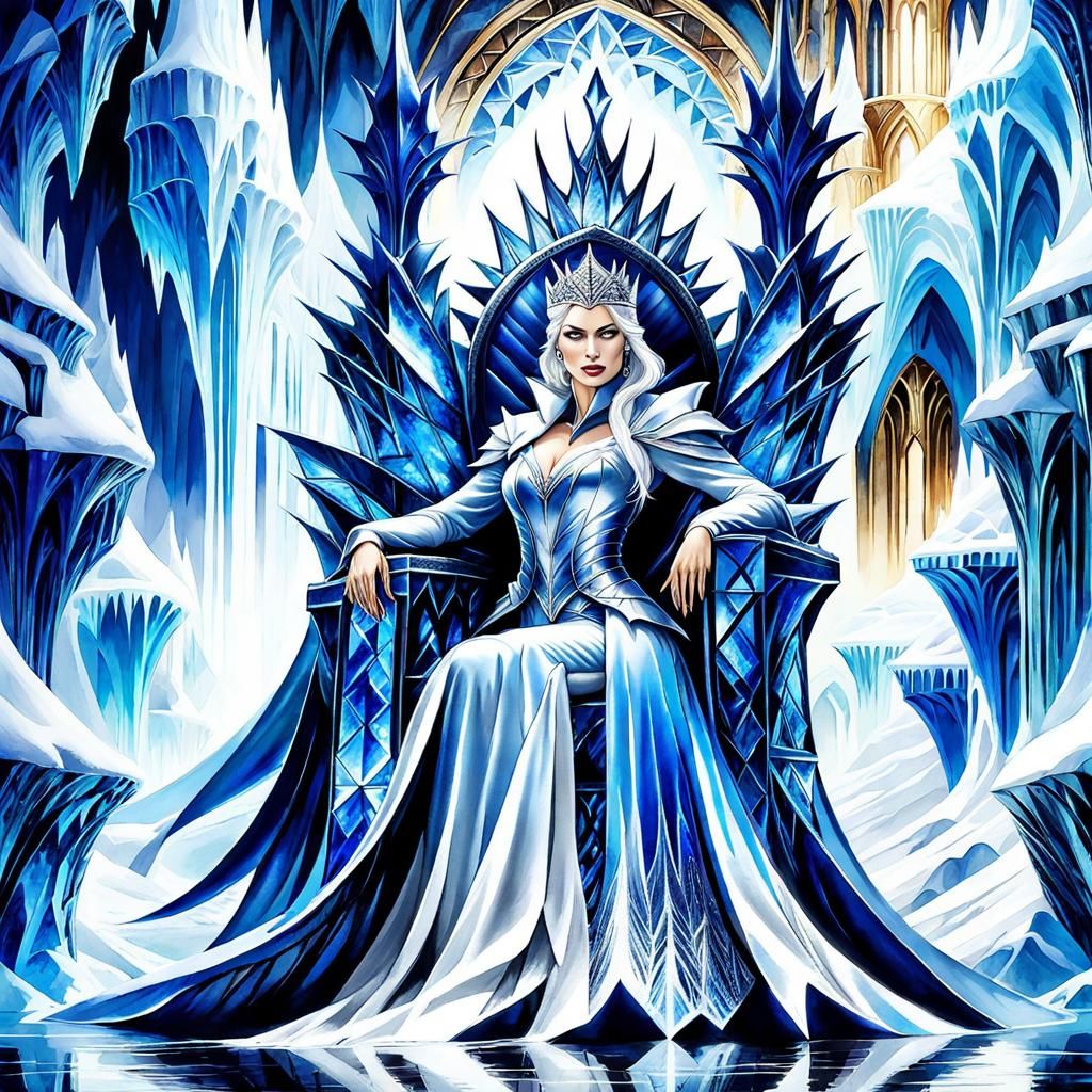 Icy Cavern Palace: Evil Ice Queen on Throne