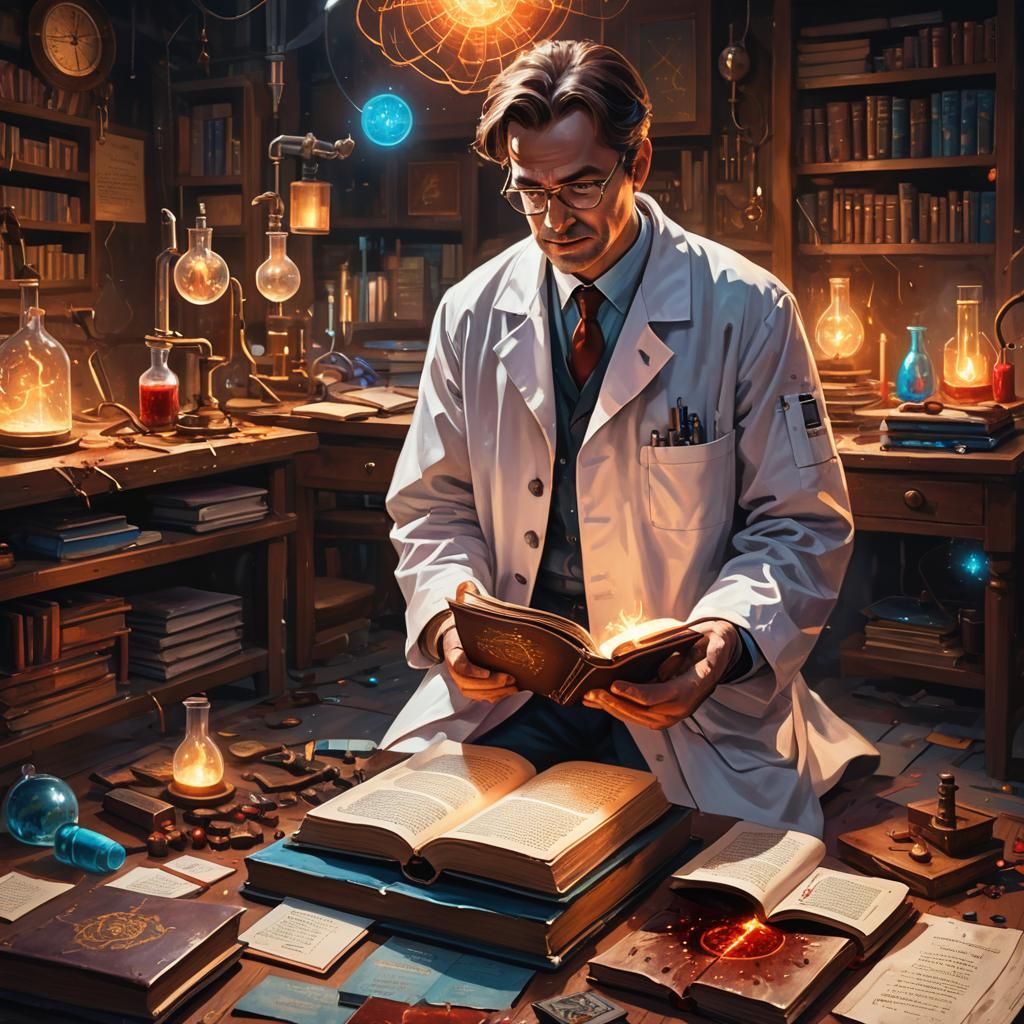 Glowing Prayer Book in Abandoned Science Lab