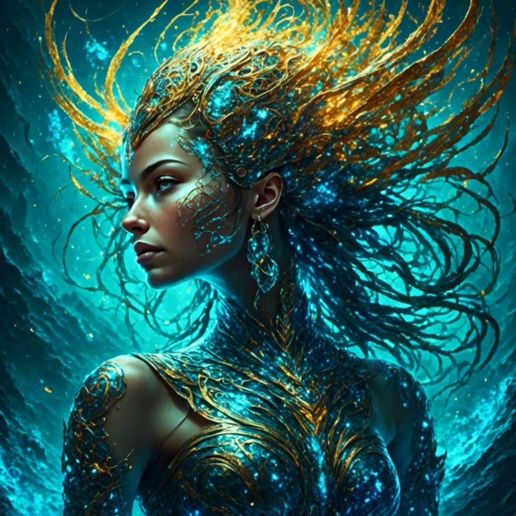 Sci-Fi Energy Woman in Digital Art Style