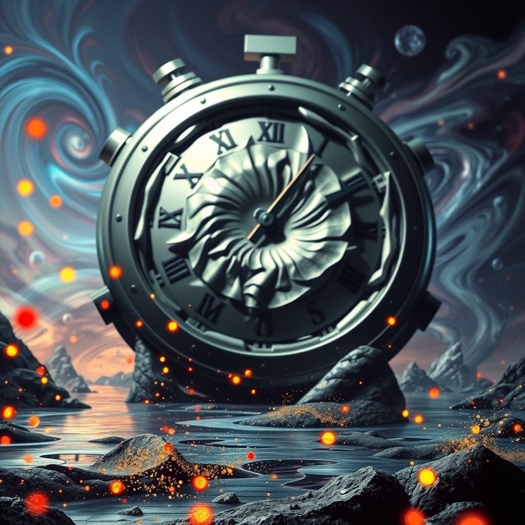 Mind-Bending Quantum Physics Scene in Dali-Escher-Mead Aesth...