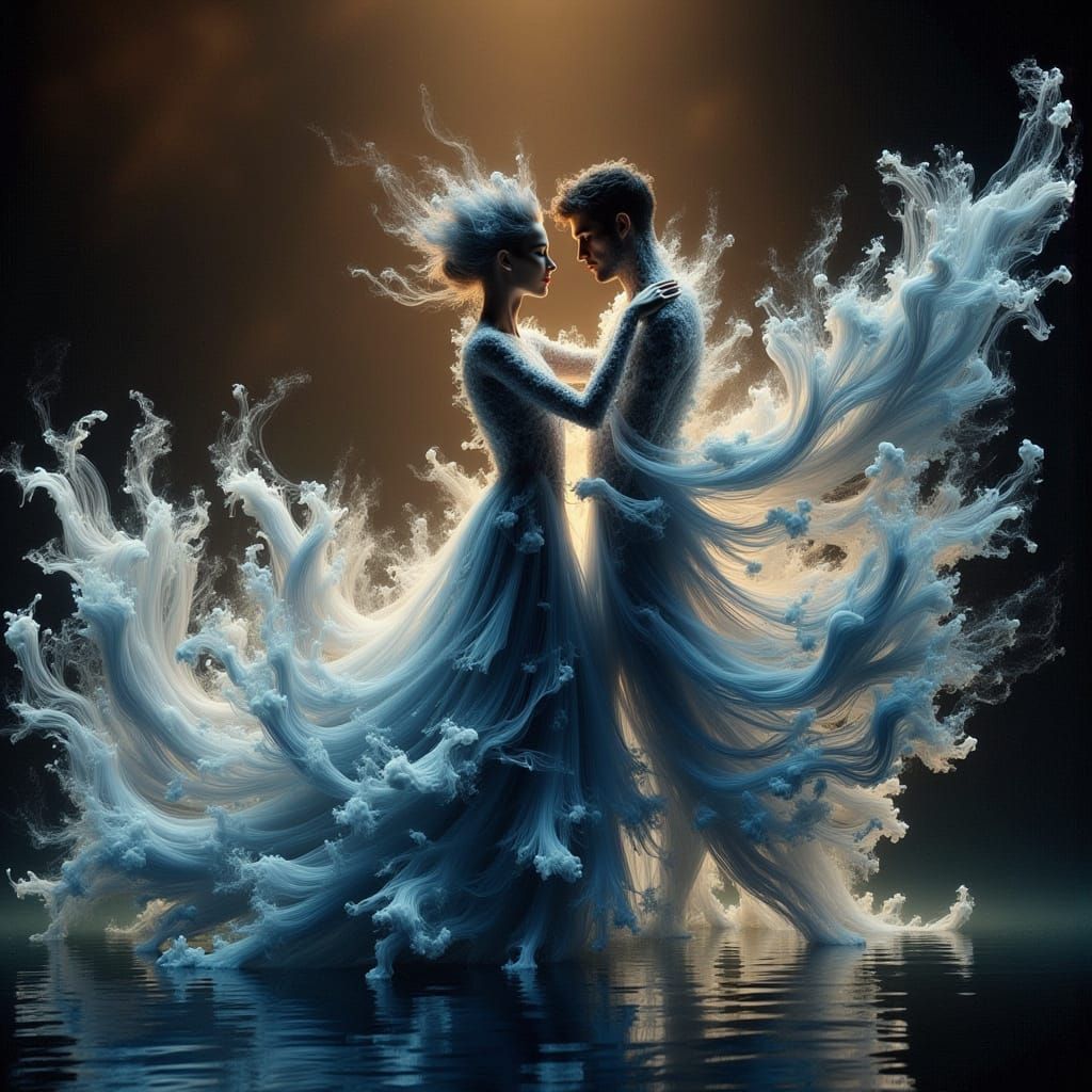Ethereal Water Dancers in a Dreamlike Atmosphere