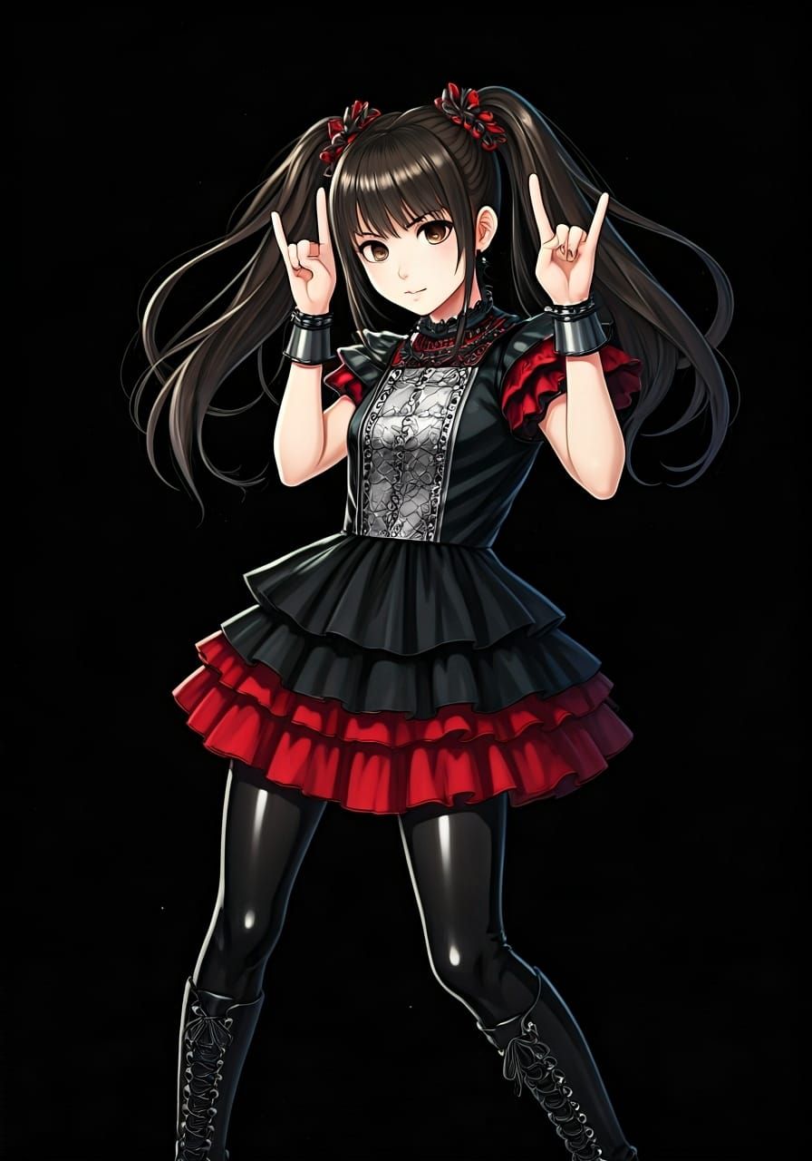 Gothic Lolita Anime Woman in Pixiv Style