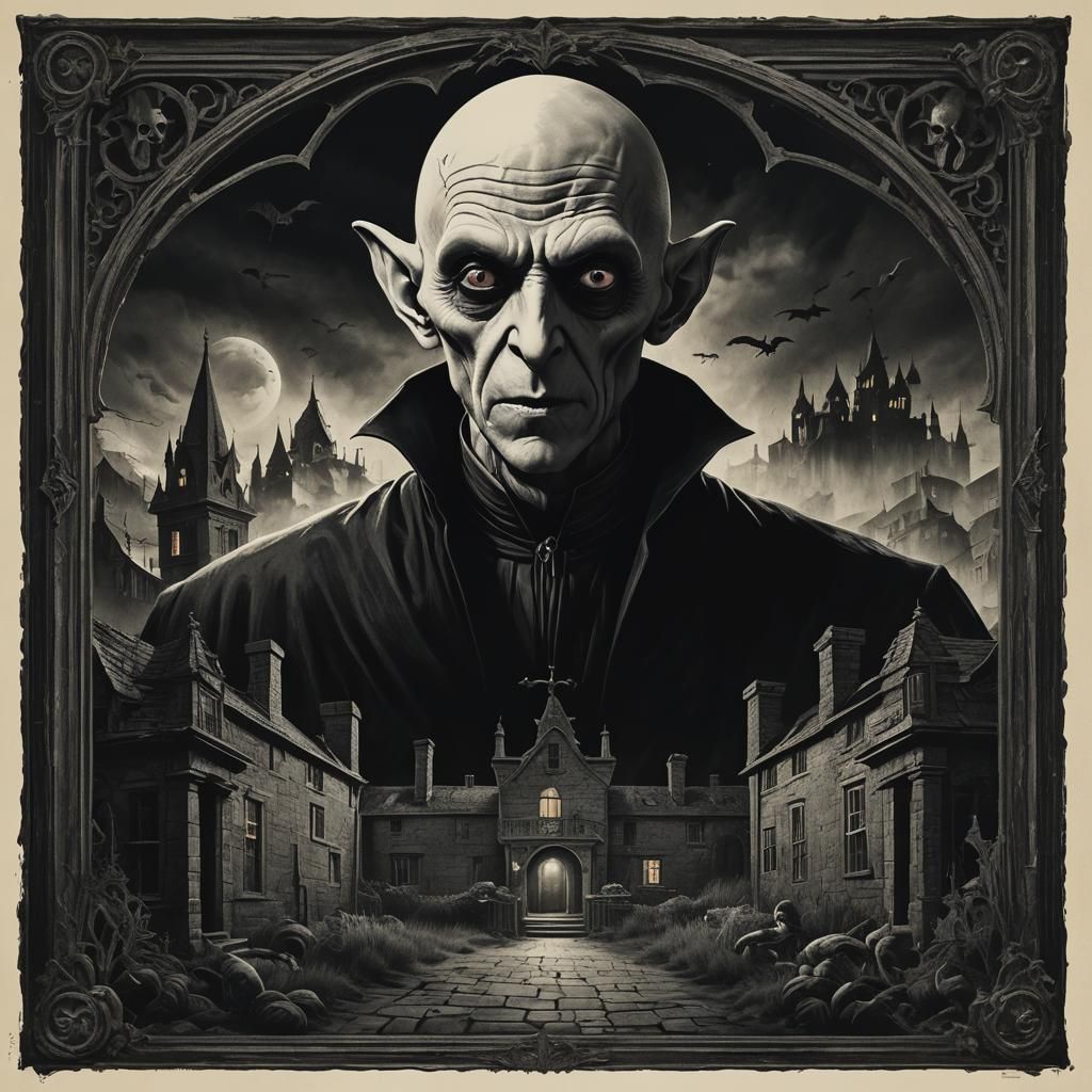 Nosferatu Scary Face Vintage Horror Movie Poster