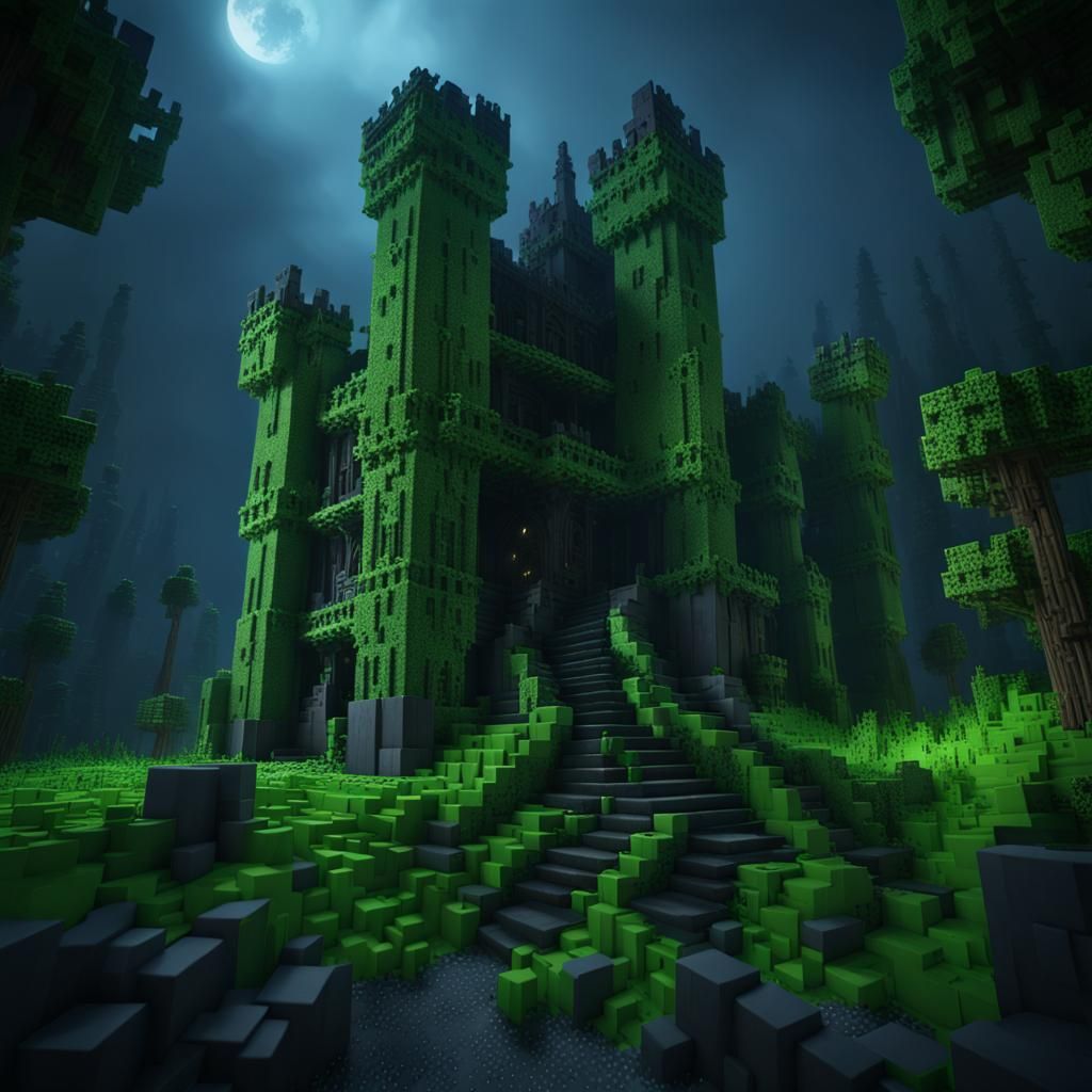 Minecraft Blackstone Castle in Spooky Forest