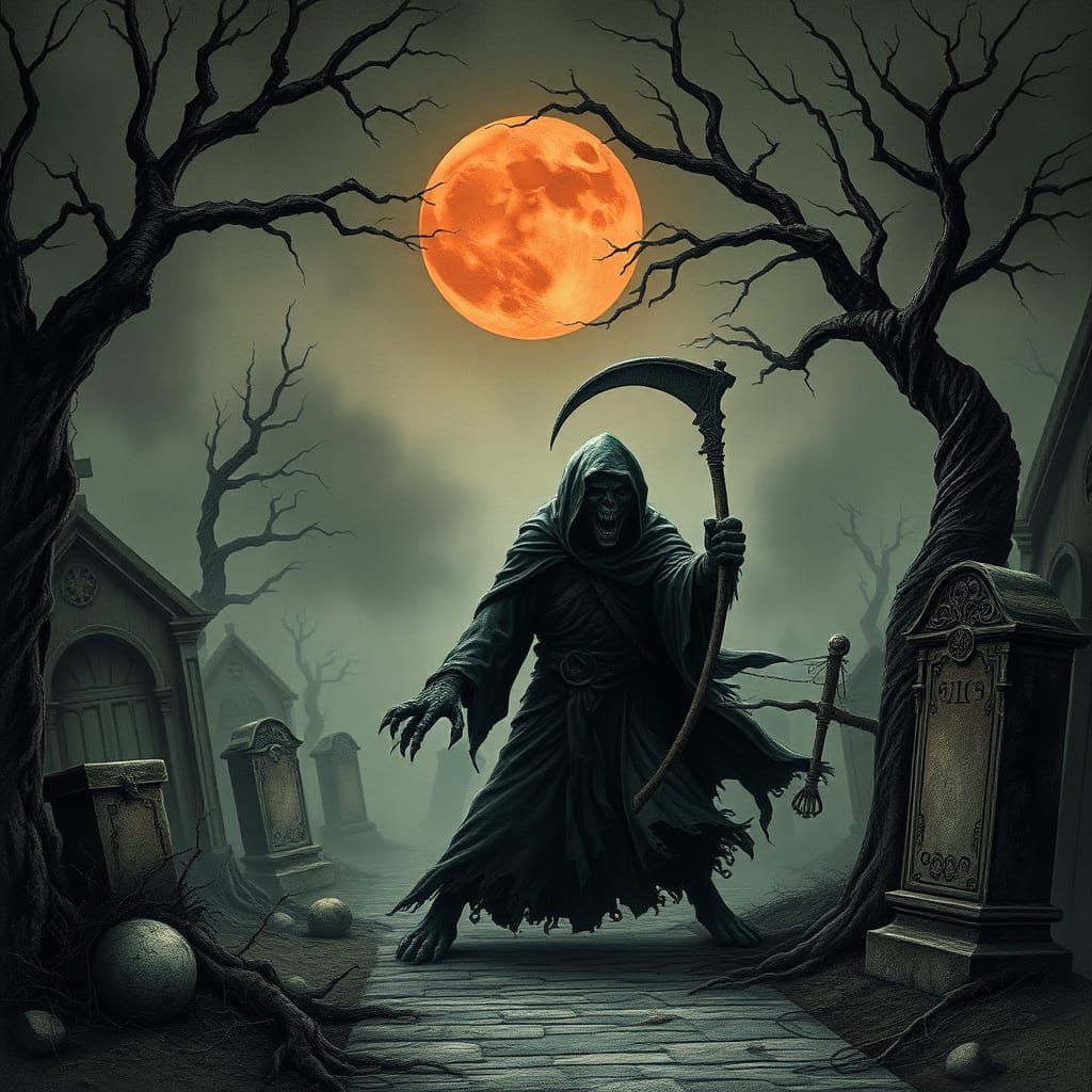 Werewolf vs Grim Reaper in Haunted Cemetery