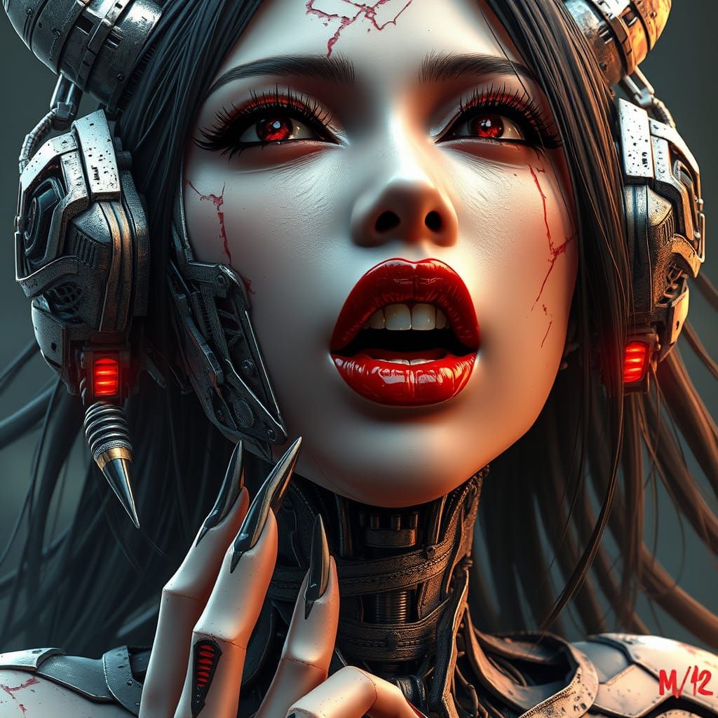 Cyberpunk Sultry Demon in High Detail