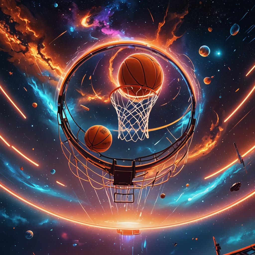 Cosmic Basketball Arena in Space