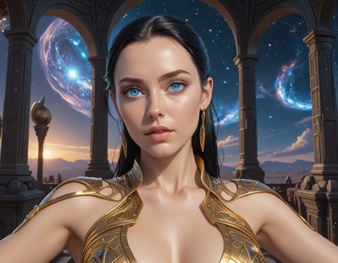 Cosmic Woman in Sci-Fi Comic Art