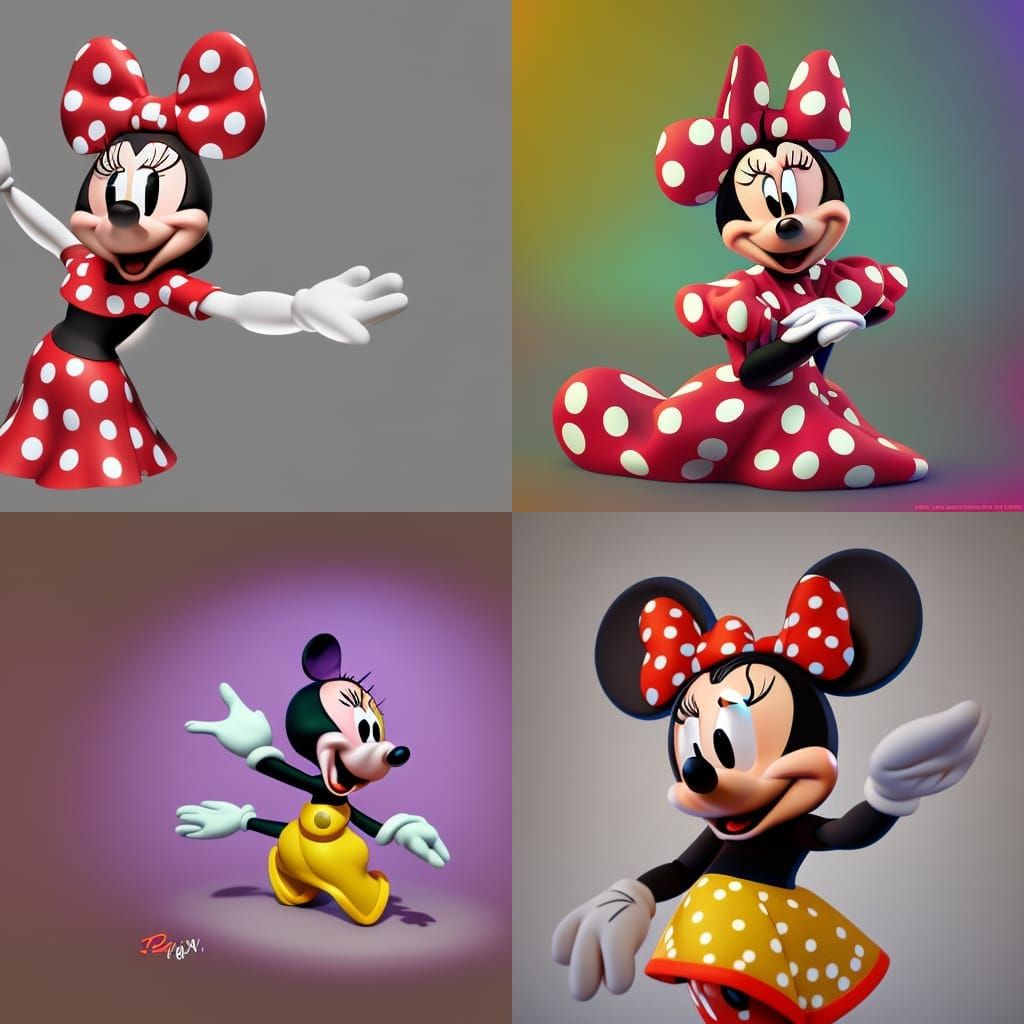 Minnie Mouse Reimagined: 3D Digital Art