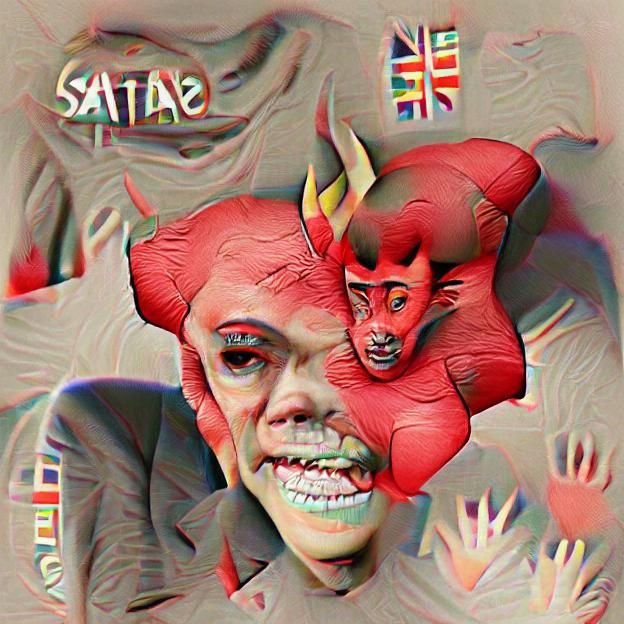 Stylized Depiction of Satan on Earth