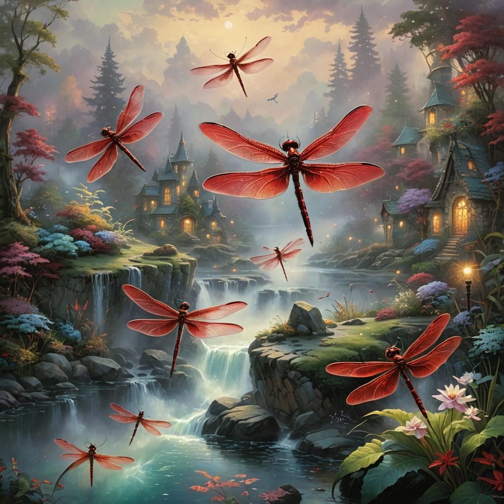 Crimson Dragonflies