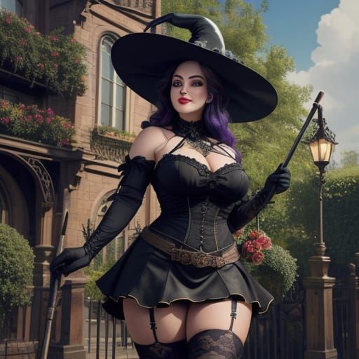 Gothic Witch in Art Nouveau Elegance