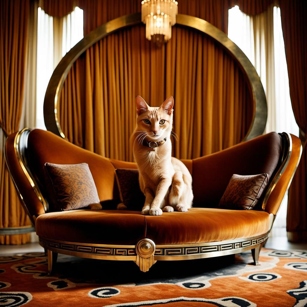 Cat Couch in Art Deco Style Luxurious Room
