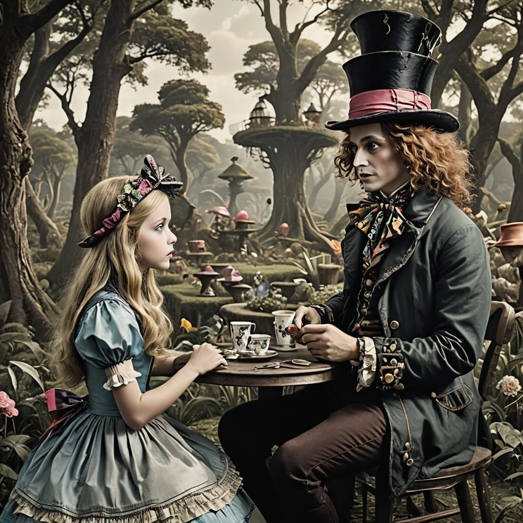 Alice and the Mad Hatter's Tea Party