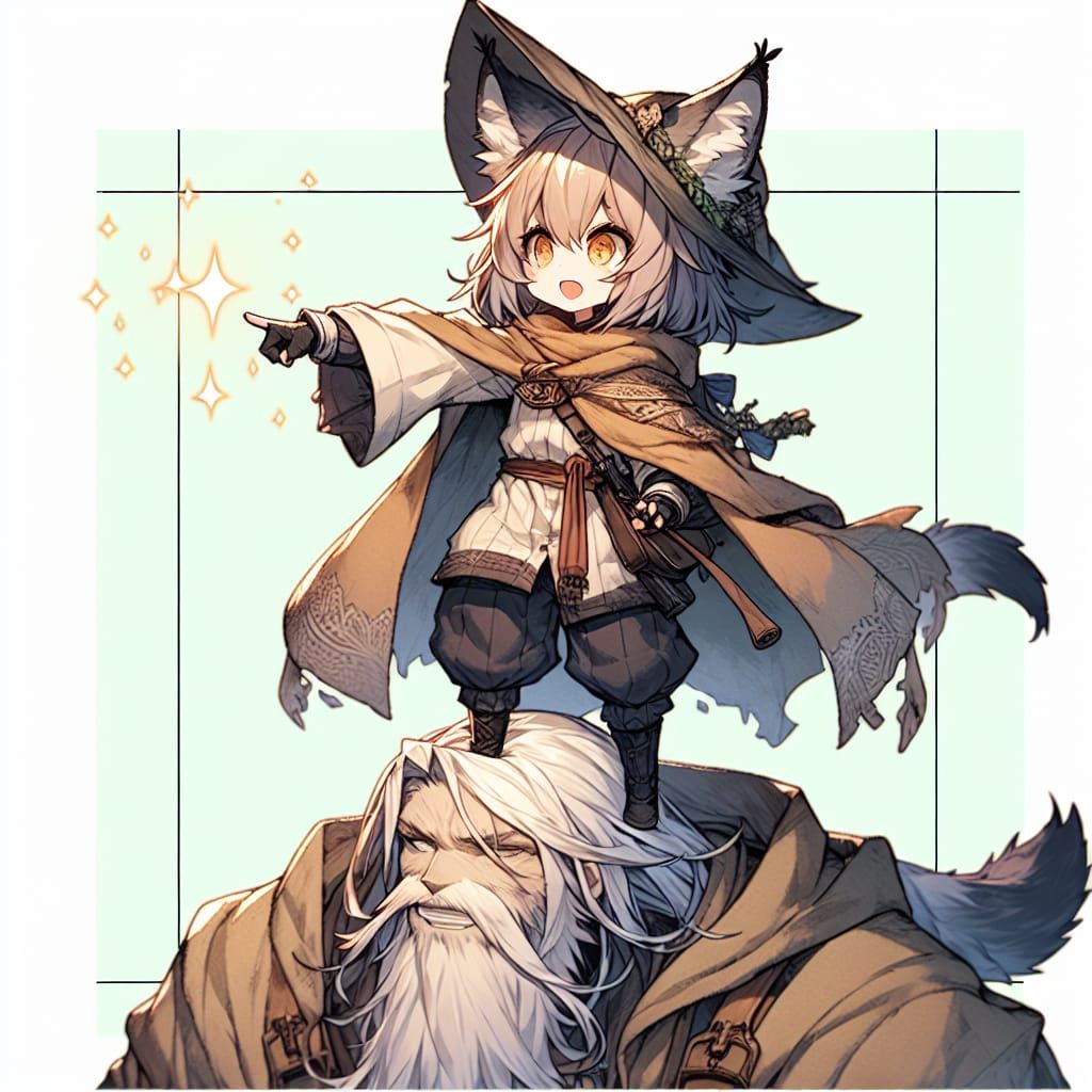 Anime Lynx Witch Commands a Giant