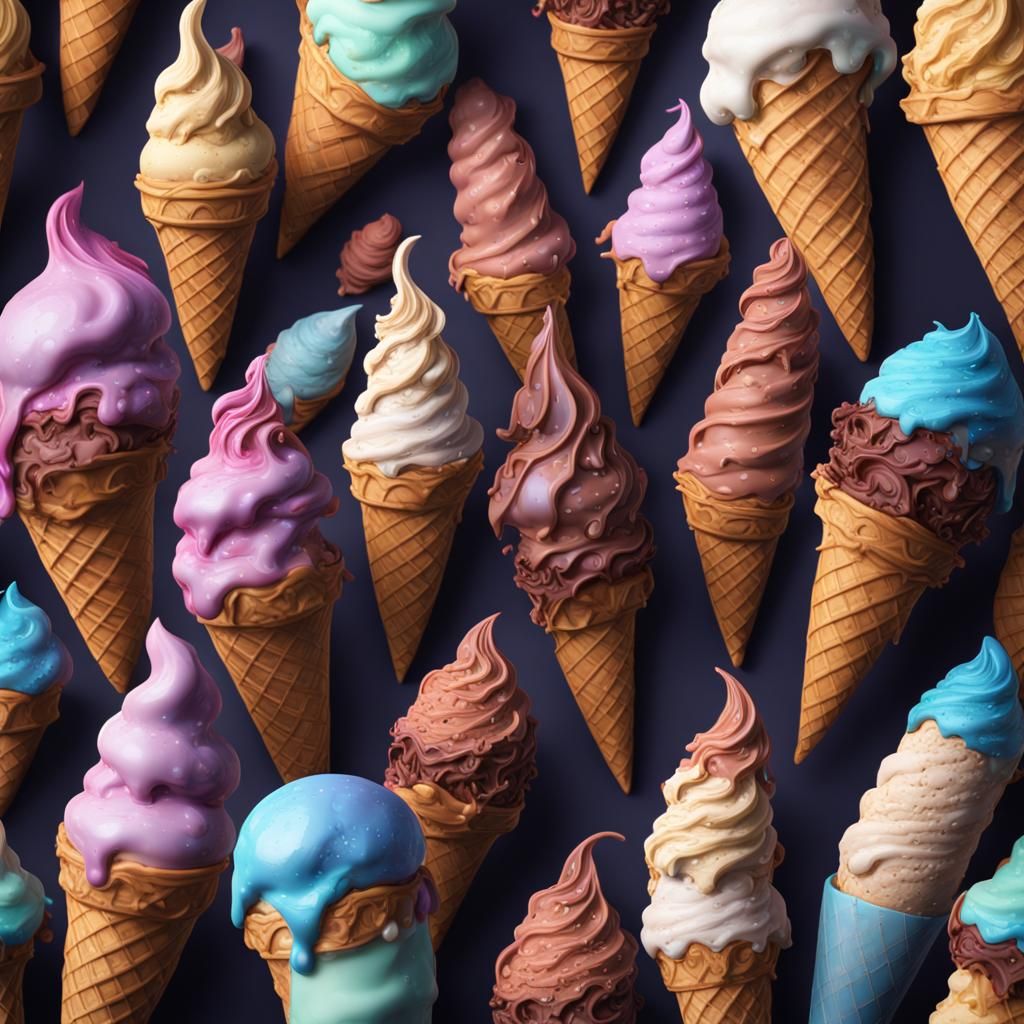 Detailed Matte Painting of an Ice Cream Cone
