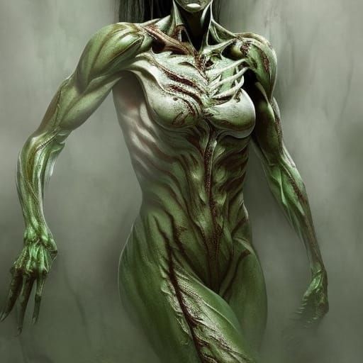 Skinless Woman: A Photorealistic Horror Concept