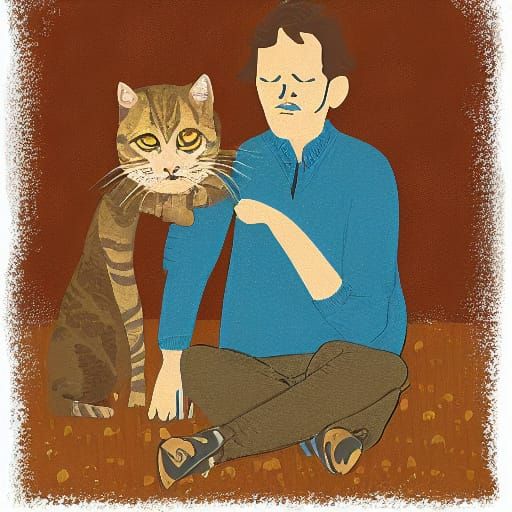 Father and Son in Cartoonish Mike Judge Style