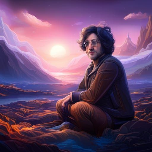 Detailed Matte Painting of John Lennon