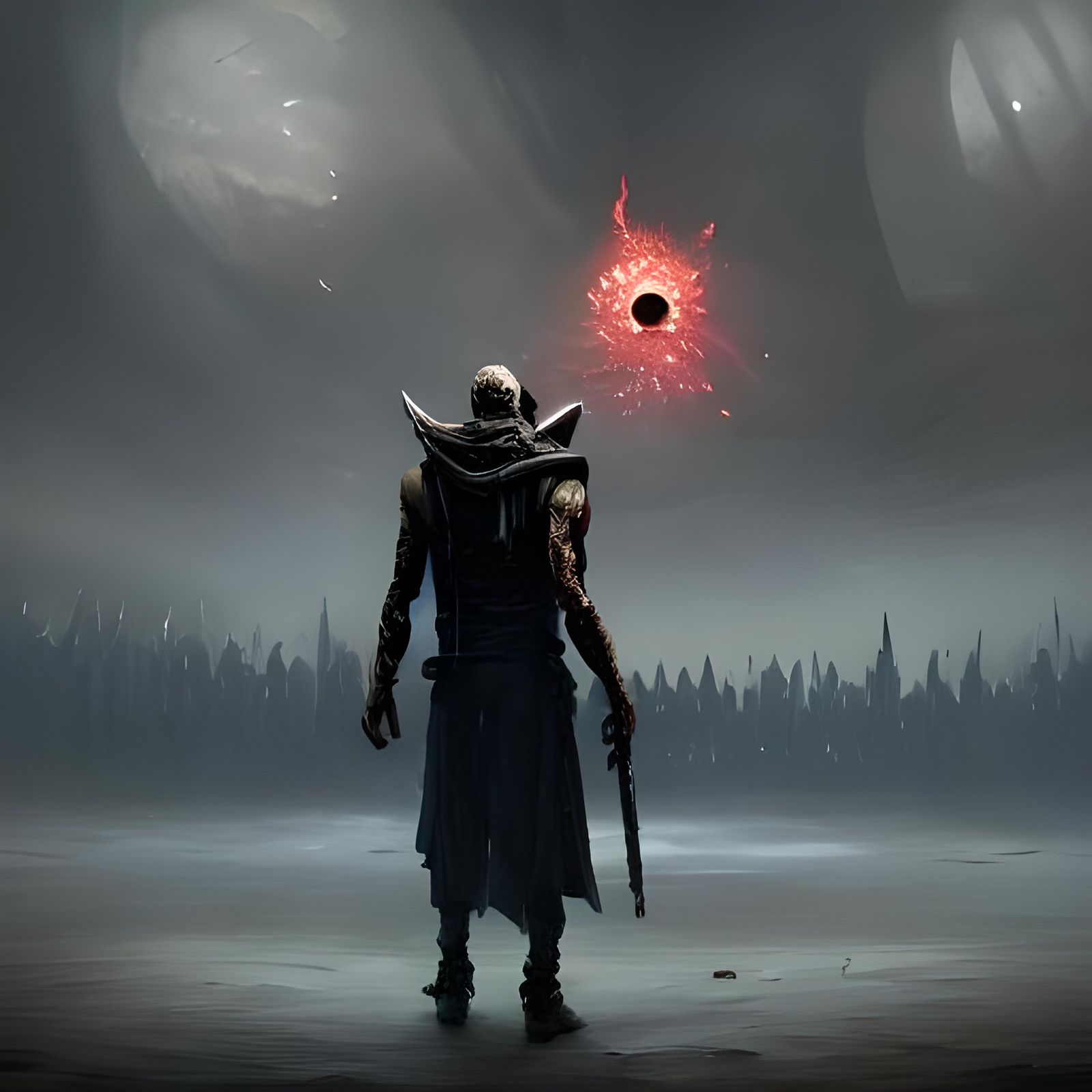 Cyberpunk Plague Doctor in Detailed Matte Painting