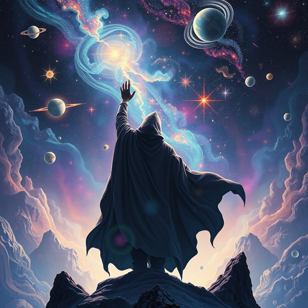 Cosmic Ascension in Iridescent Hues