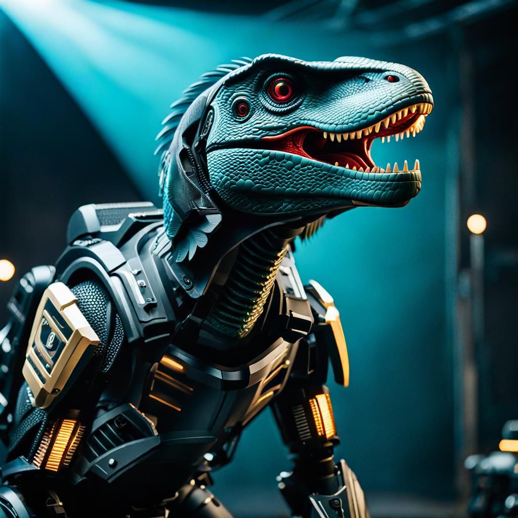 Cyborg Rabbit Relaxing in Living Room