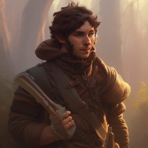 Halfling Ranger Portrait in Hyperdetailed Digital Art